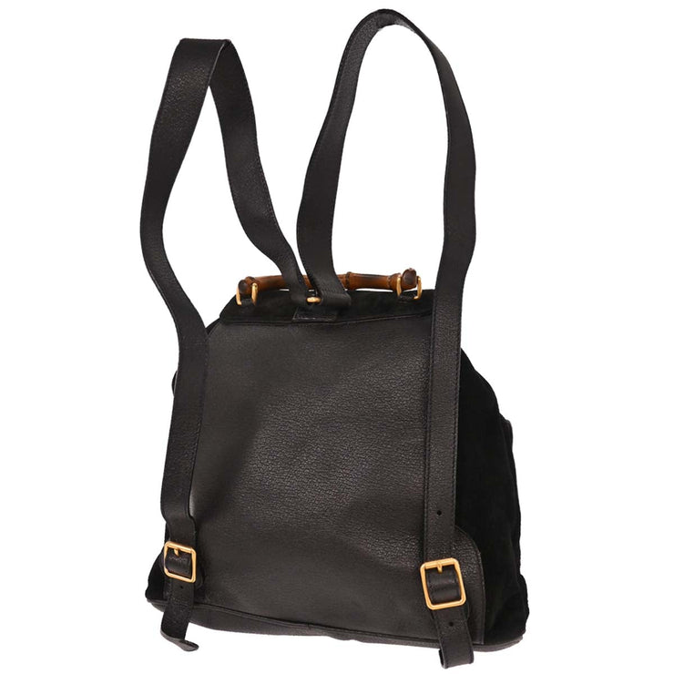 Gucci Black Suede Bamboo Backpack 003¥2058¥0016 186837