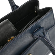 Chanel Navy Black Calfksin Neo Executive Tote Handbag 186851