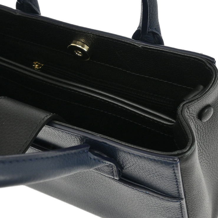 Chanel Navy Black Calfksin Neo Executive Tote Handbag 186851