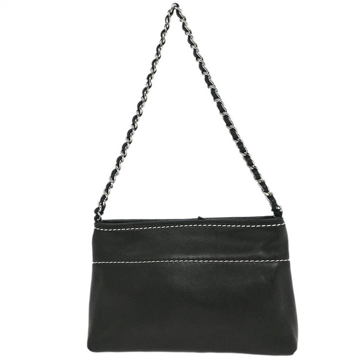 Chanel Black Lambskin Pouch Handbag 186853