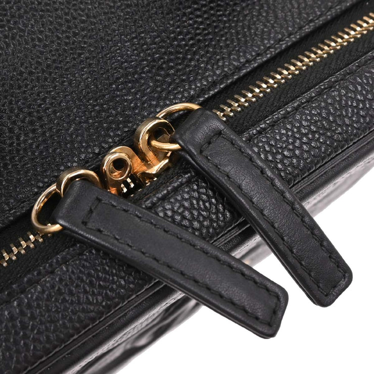 Chanel Black Calfskin CC Filigree 2way Vanity Handbag 186858