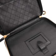 Chanel Black Calfskin CC Filigree 2way Vanity Handbag 186858