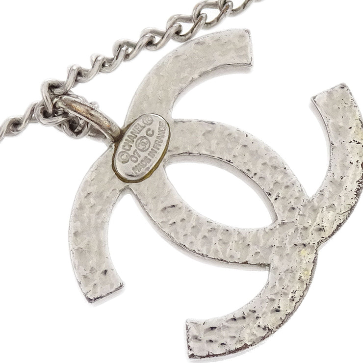 Chanel CC Chain Necklace Pendant Rhinestone Silver 07C 186870