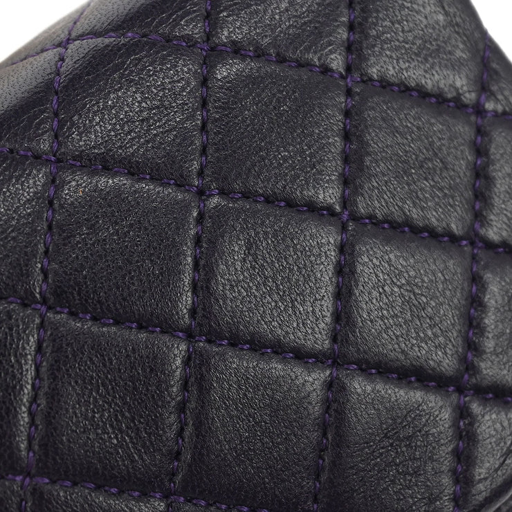 Chanel Navy Lambskin Micro Classic Flap Shoulder Bag Pochette 186905