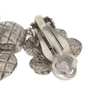 Chanel Flower Dangle Earrings Clip-On Silver 98A 186911