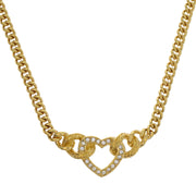Christian Dior Necklace Pendant Gold Rhinestone 186942