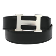 Hermes Black Box Calf Togo Constance Reversible Belt #75 Small Good  Square:F 186949