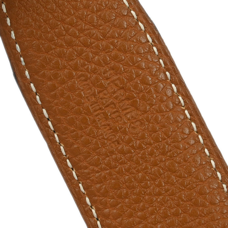 Hermes Black Box Calf Togo Constance Reversible Belt #75 Small Good  Square:F 186949