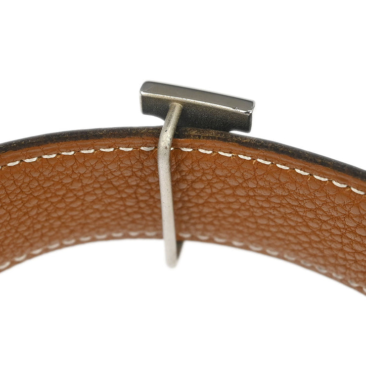 Hermes Black Box Calf Togo Constance Reversible Belt #75 Small Good  Square:F 186949