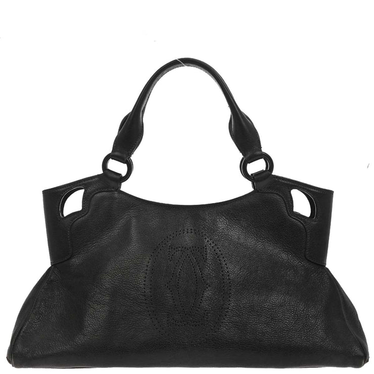 Cartier Navy Leather Handbag ELMD 186951