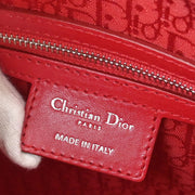 Christian Dior Red Lambskin Lady Dior Cannage 2way Handbag 15-BO-1101 186966