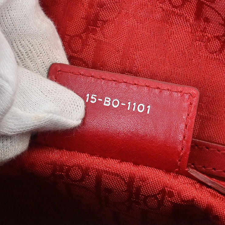 Christian Dior Red Lambskin Lady Dior Cannage 2way Handbag 15-BO-1101 186966