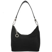 Bvlgari Black Canvas Logomania Hobo Handbag APEBER 186969