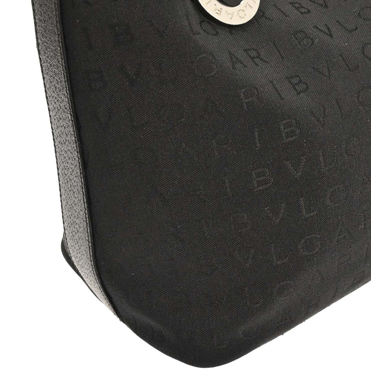 Bvlgari Black Canvas Logomania Hobo Handbag APEBER 186969
