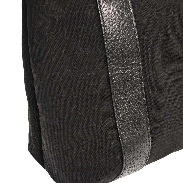 Bvlgari Black Canvas Logomania Tote Handbag MAEREA 186971