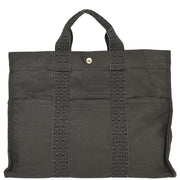 Hermes Gray Canvas Herline Tote MM Handbag 186974