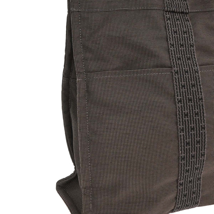 Hermes Gray Canvas Herline Tote MM Handbag 186980