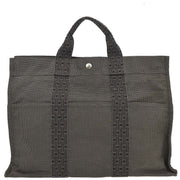 Hermes Gray Canvas Herline Tote MM Handbag 186984