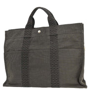 Hermes Gray Canvas Herline Tote MM Handbag 186984