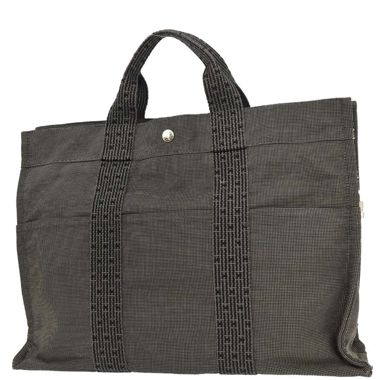 Hermes Gray Canvas Herline Tote MM Handbag 186984