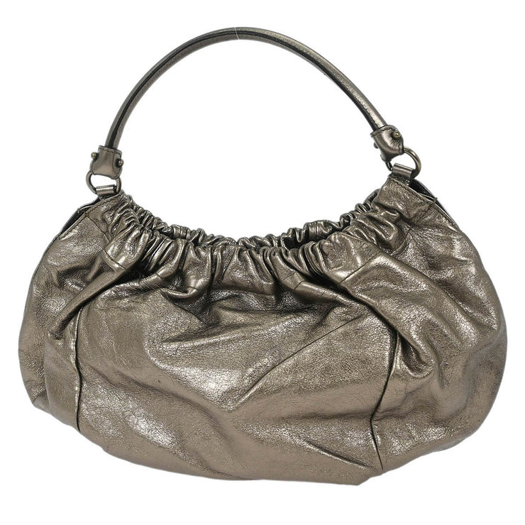 Salvatore Ferragamo Metallic Bronze Leather Vara Bow Handbag 186991