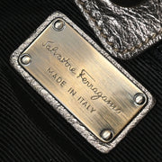 Salvatore Ferragamo Metallic Bronze Leather Vara Bow Handbag 186991
