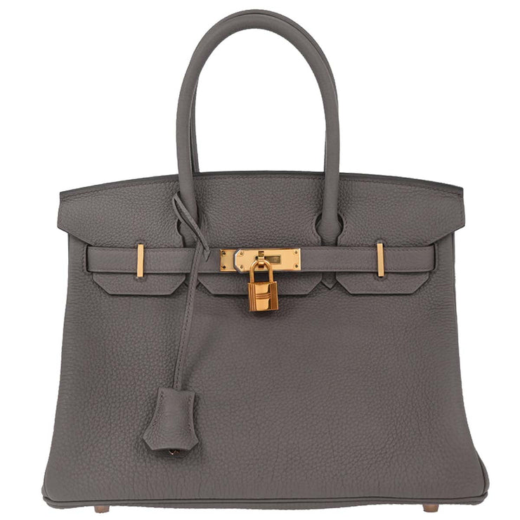 Hermes Gris Etain Togo Birkin 30 Handbag DIS989 186993