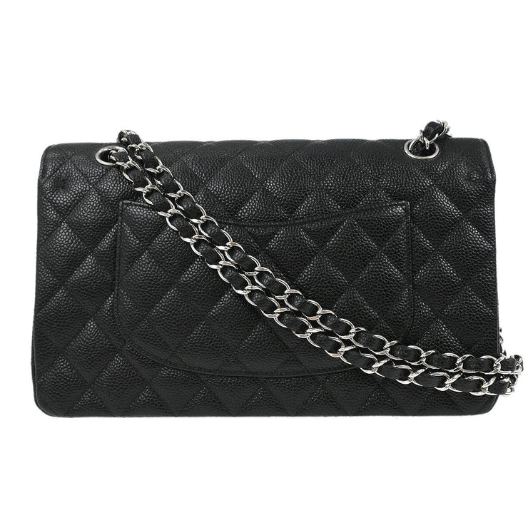 Chanel Black Calfskin Medium Classic Double Flap Shoulder Bag 186994