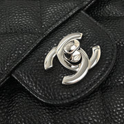 Chanel Black Calfskin Medium Classic Double Flap Shoulder Bag 186994