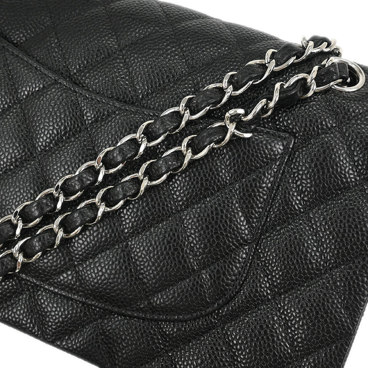 Chanel Black Calfskin Medium Classic Double Flap Shoulder Bag 186994