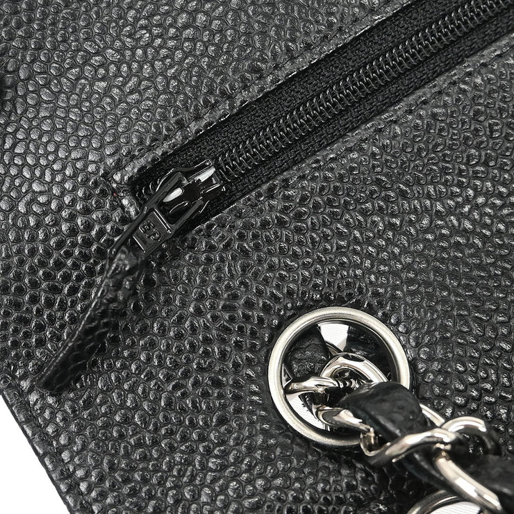 Chanel Black Calfskin Medium Classic Double Flap Shoulder Bag 186994