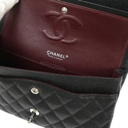 Chanel Black Calfskin Medium Classic Double Flap Shoulder Bag 186994