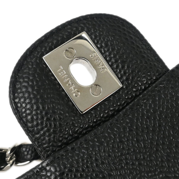 Chanel Black Calfskin Medium Classic Double Flap Shoulder Bag 186994