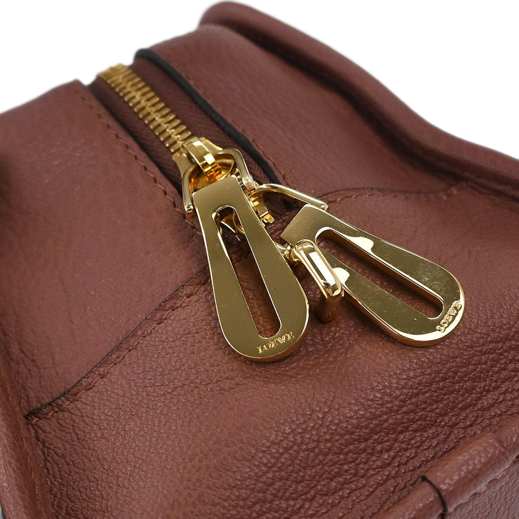 Loewe Brown Leather Amazona 28 Handbag 011007 186996