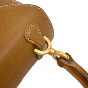 Gucci Brown Pigskin Bamboo 2way Handbag 000 46 0188 186997