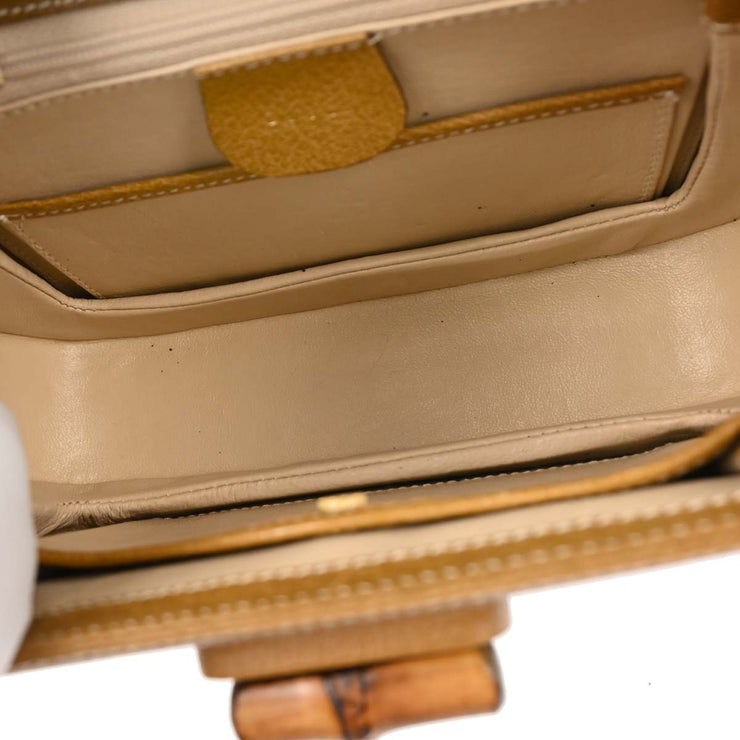 Gucci Brown Pigskin Bamboo 2way Handbag 000 46 0188 186997
