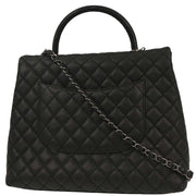 Chanel Black Calfskin Coco Handle 2way Handbag 187018