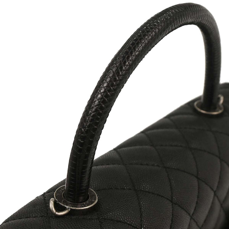 Chanel Black Calfskin Coco Handle 2way Handbag 187018
