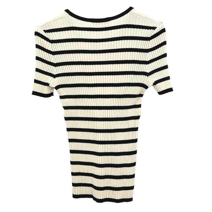 Chanel Short Sleeve Top White 98P #40 187022
