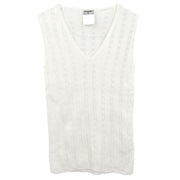 Chanel Sleeveless Tank Top White #38 05P 187023