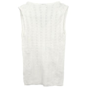 Chanel Sleeveless Tank Top White #38 05P 187023