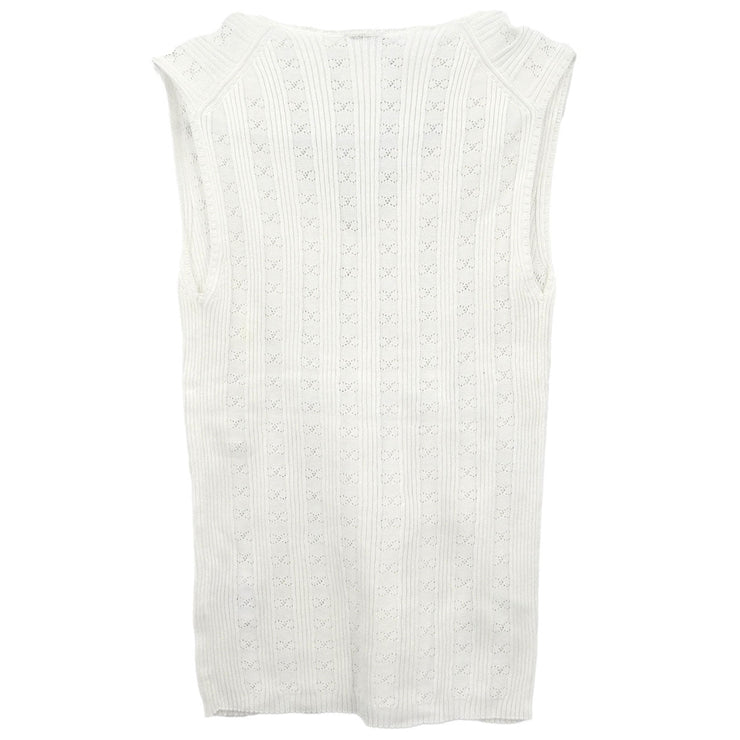 Chanel Sleeveless Tank Top White #38 05P 187023