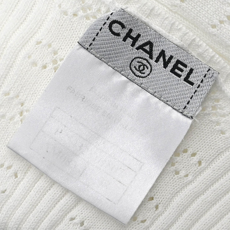 Chanel Sleeveless Tank Top White #38 05P 187023