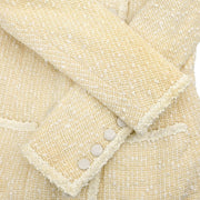Chanel Setup Suit Collarless Jacket Skirt Off-white 96C #38 187024