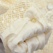 Chanel Setup Suit Collarless Jacket Skirt Off-white 96C #38 187024