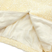 Chanel Setup Suit Collarless Jacket Skirt Off-white 96C #38 187024