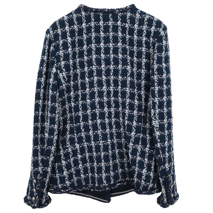 Chanel Single Breasted Jacket Navy P49462V36376 #40 187030