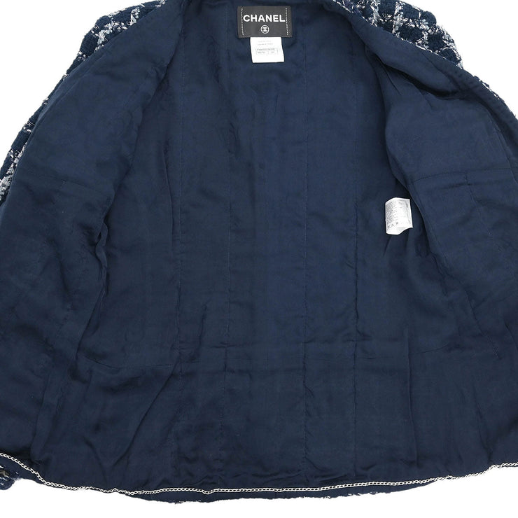 Chanel Single Breasted Jacket Navy P49462V36376 #40 187030