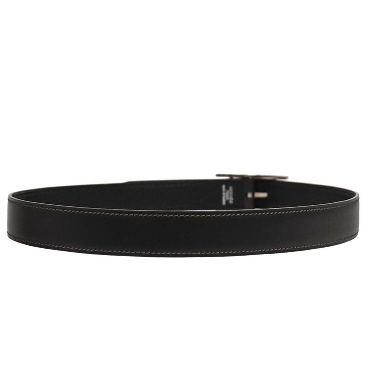 Hermes Black Ardoise Box Calf Togo Belt #80 Small Good Square:E 187031