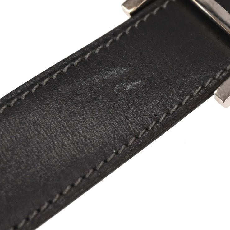 Hermes Black Ardoise Box Calf Togo Belt #80 Small Good Square:E 187031